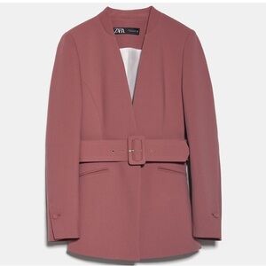 Zara Women's Pink Belted Jacket